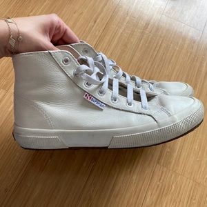 Superga leather high top size 7.5